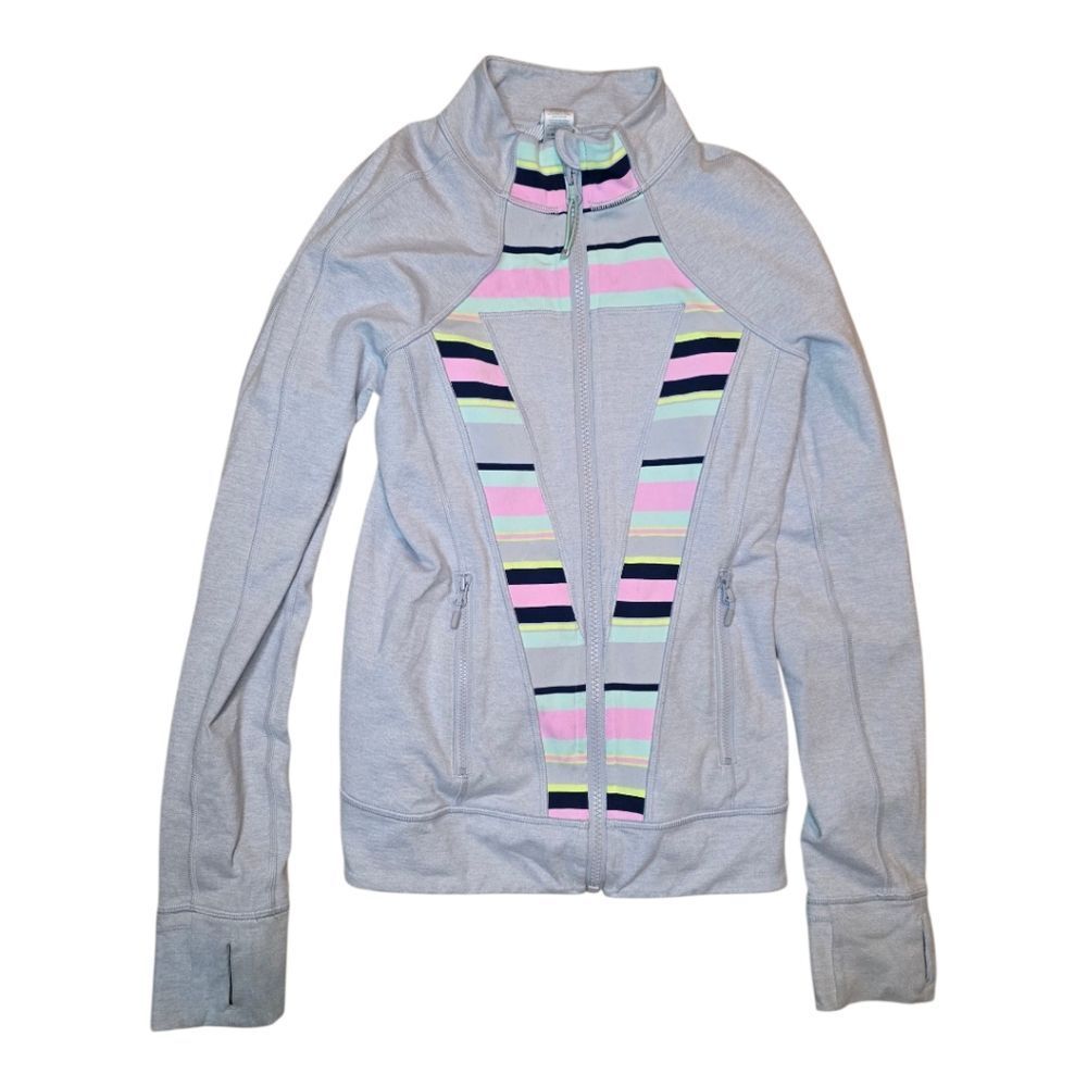 IVIVVA By LULULEMON Girl's Zippered Jacket Grey Pink - Size 12